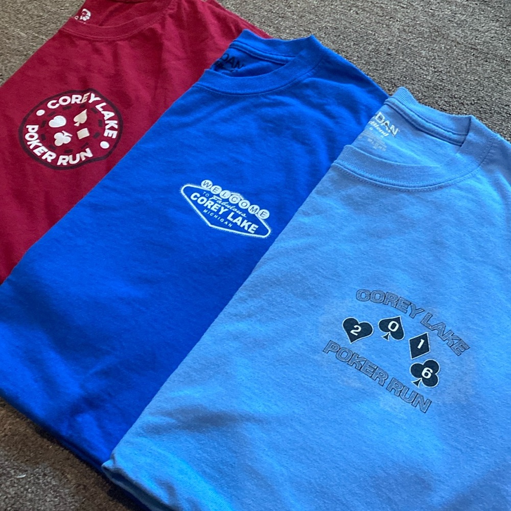 Lot of 3 poker run shirts
